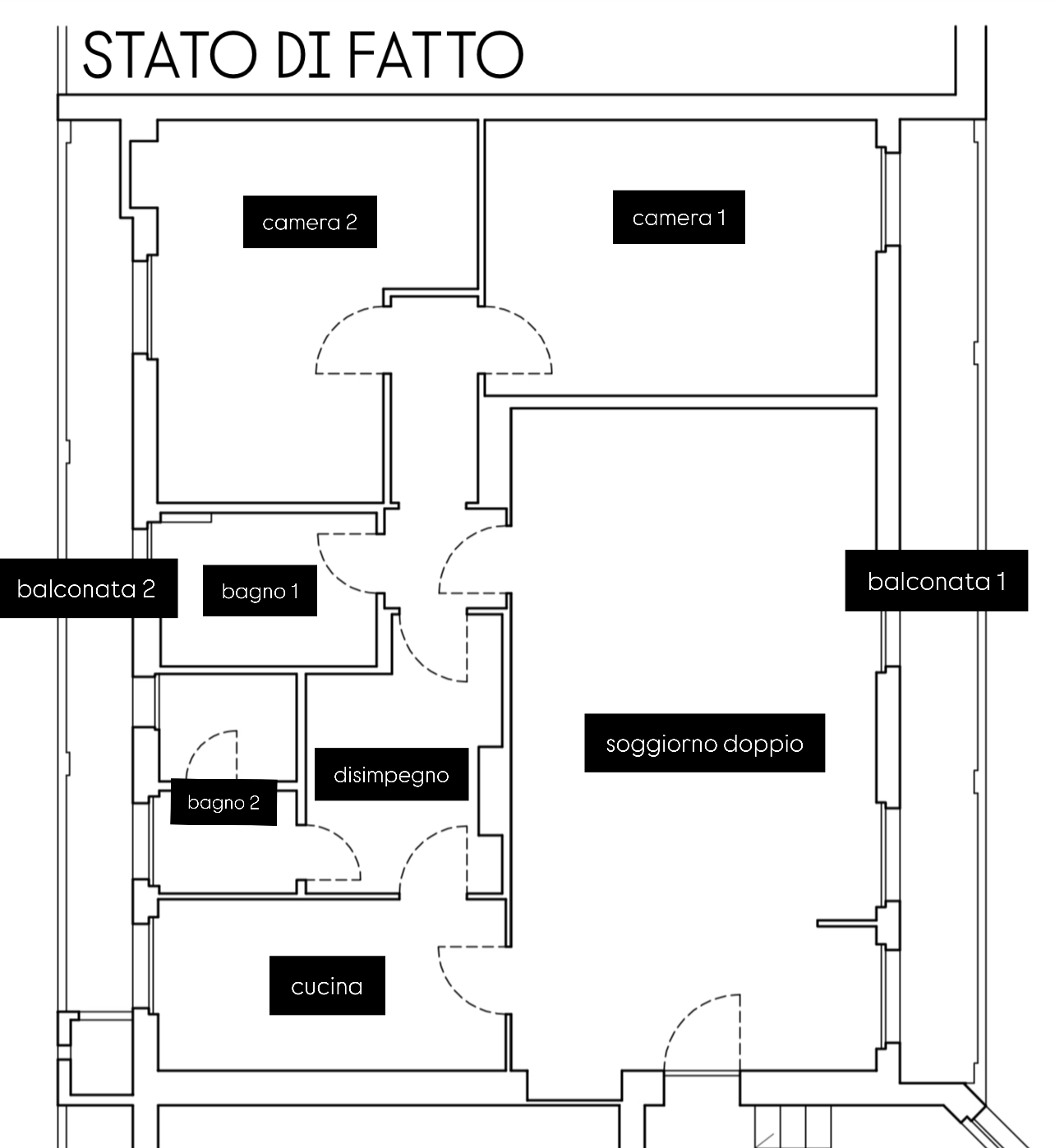 Planimetria 4 LOCALI ULTIMO PIANO CON 2 BALCONATE