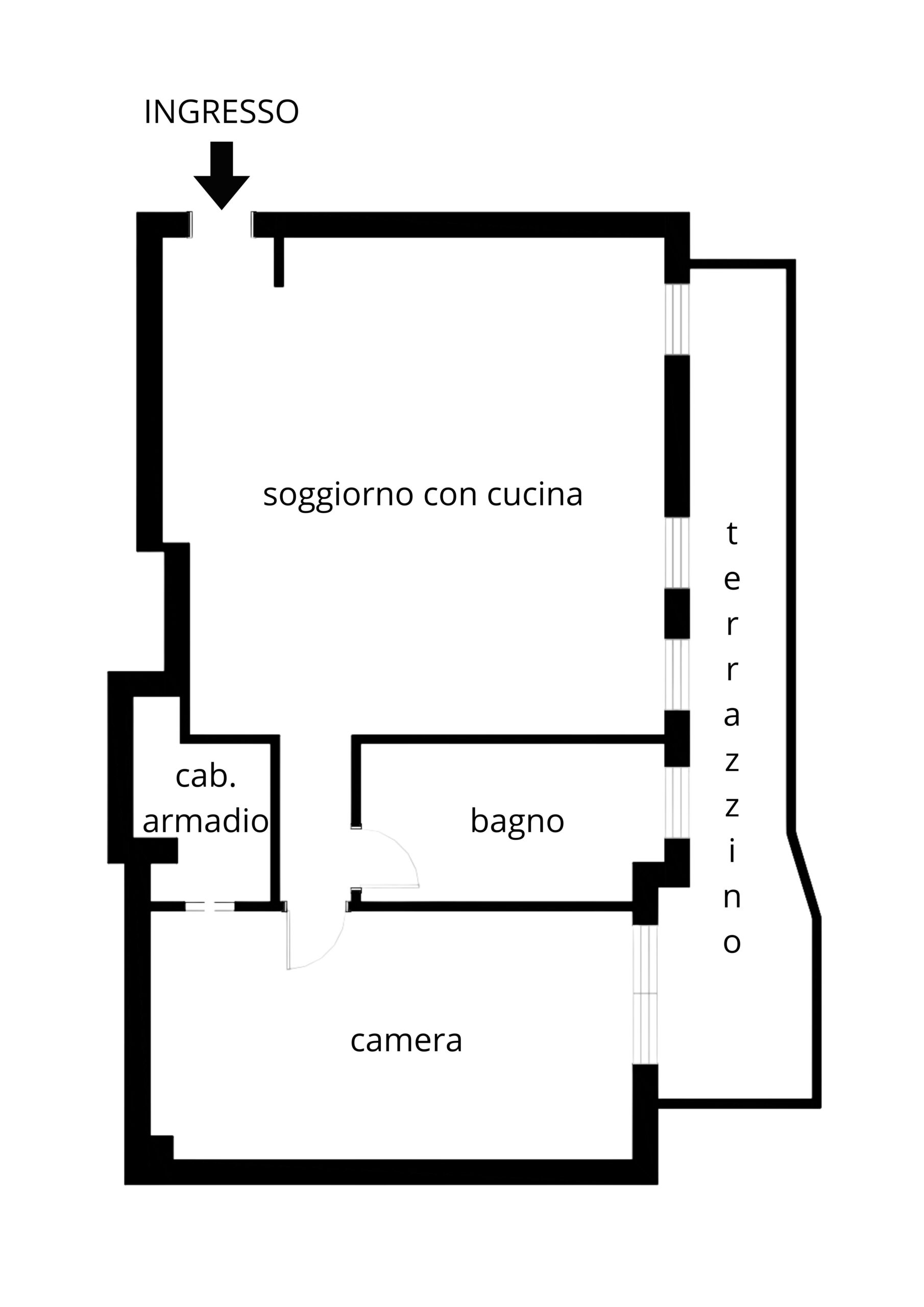 Planimetria AMPIO 2 LOCALI RISTRUTTURATO CON TERRAZZINO