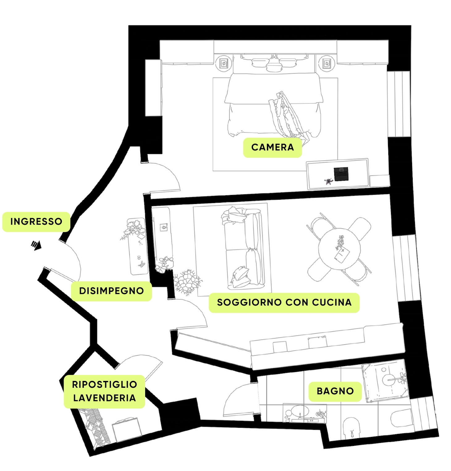 Planimetria DUE LOCALI RISTRUTTURATO A NUOVO