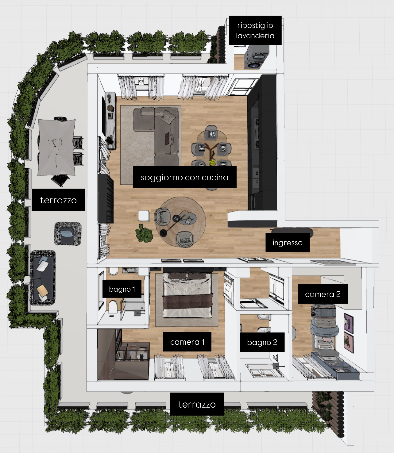 Planimetria 3 LOCALI CON TERRAZZO