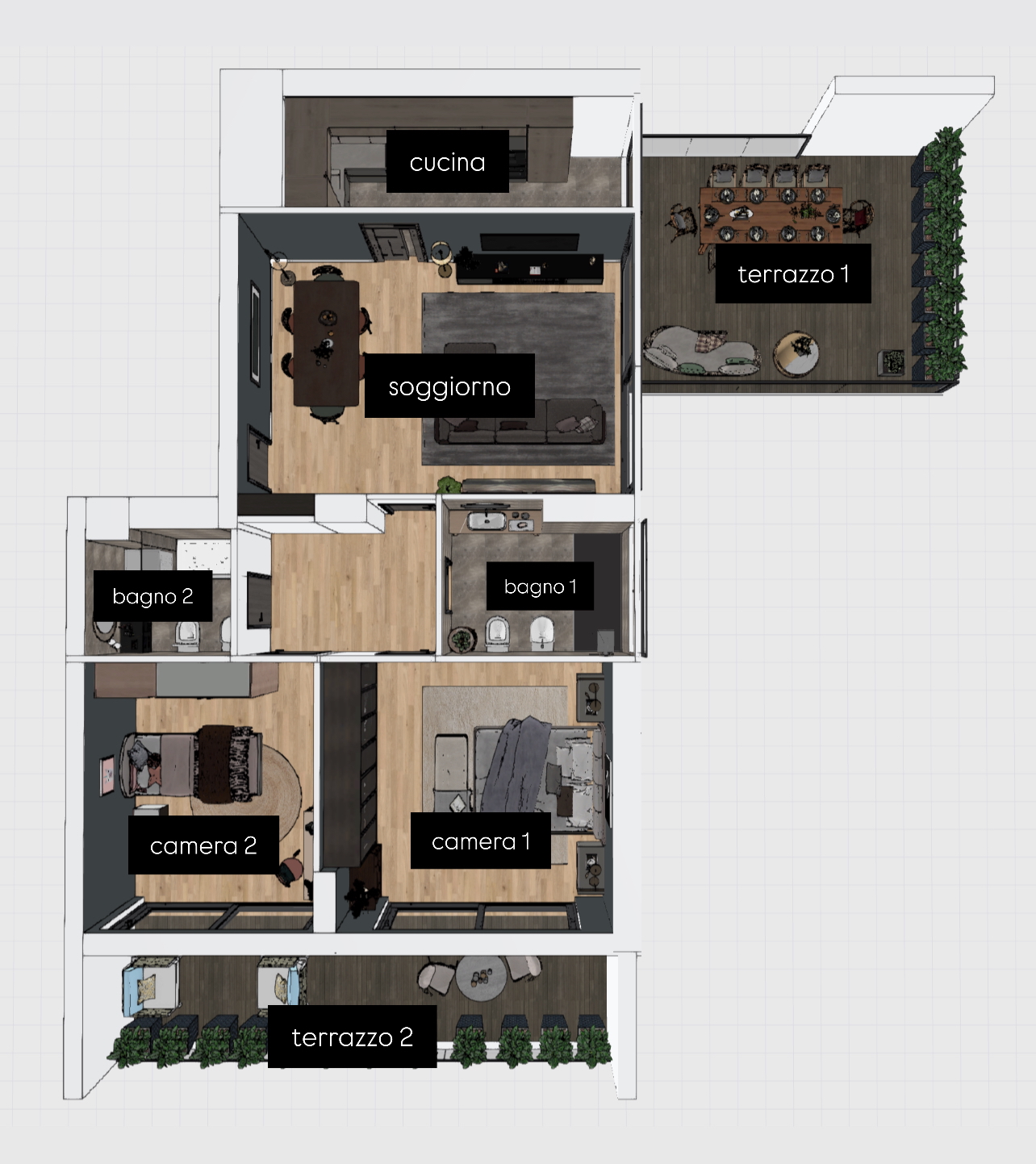 Planimetria PARCO VITTORIA – PRESTIGIOSO 3 LOCALI CON TERRAZZI