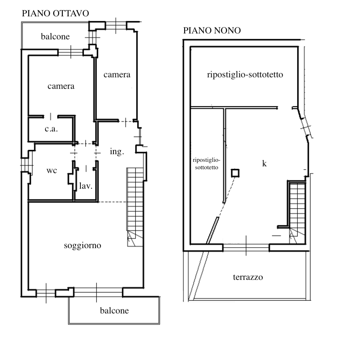 Planimetria 3 LOCALI RISTRUTTURATO CON BALCONI E TERRAZZO