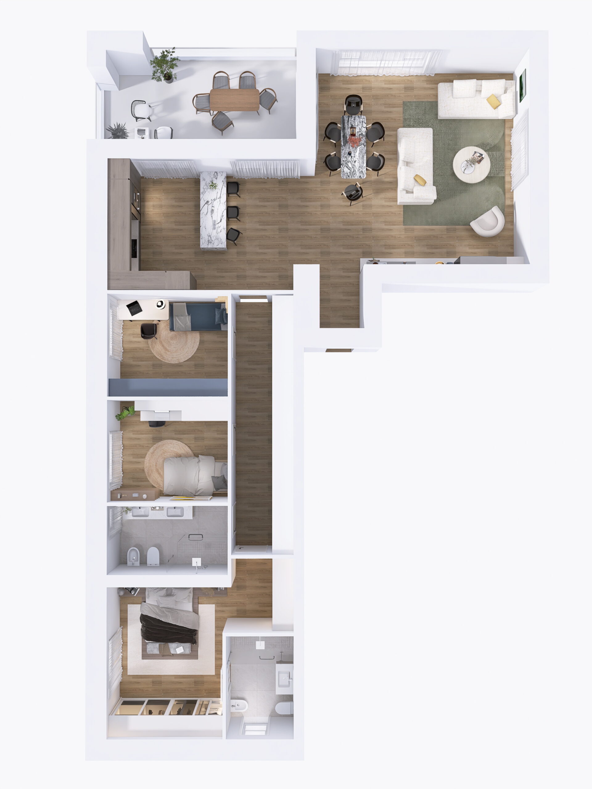 Planimetria PRESTIGIOSO ATTICO DI 4 LOCALI CON TERRAZZO E BOX