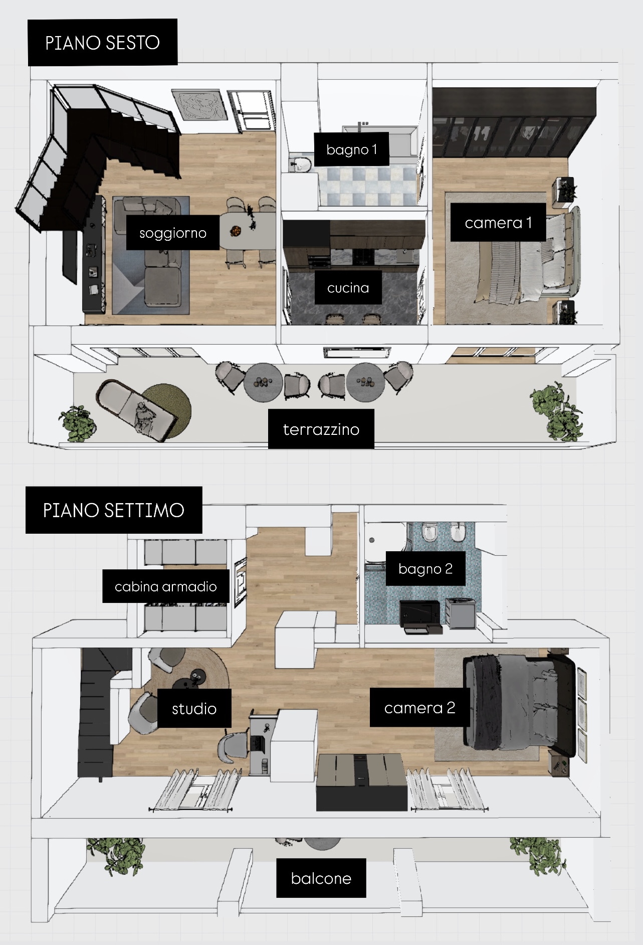 Planimetria 3 LOCALI CON TERRAZZO, ULTIMO PIANO – BOX