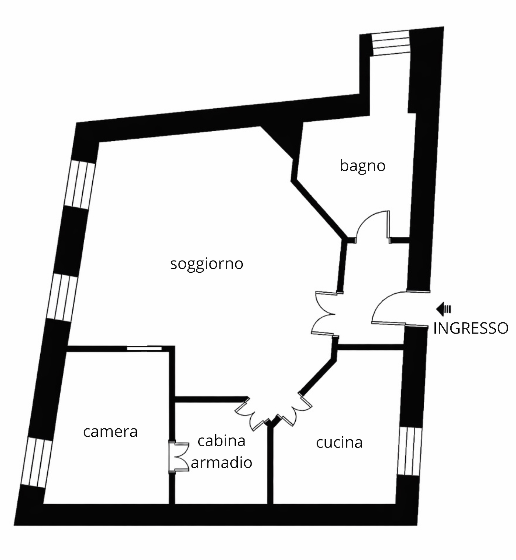 Planimetria 2 LOCALI CON CUCINA SEPARATA