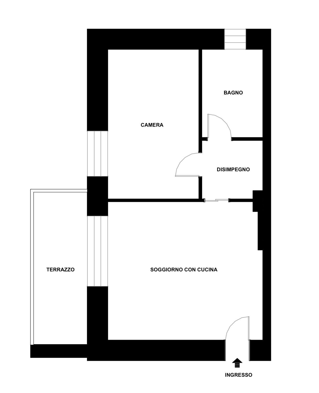 Planimetria DUE LOCALI PIANO ALTO CON TERRAZZO