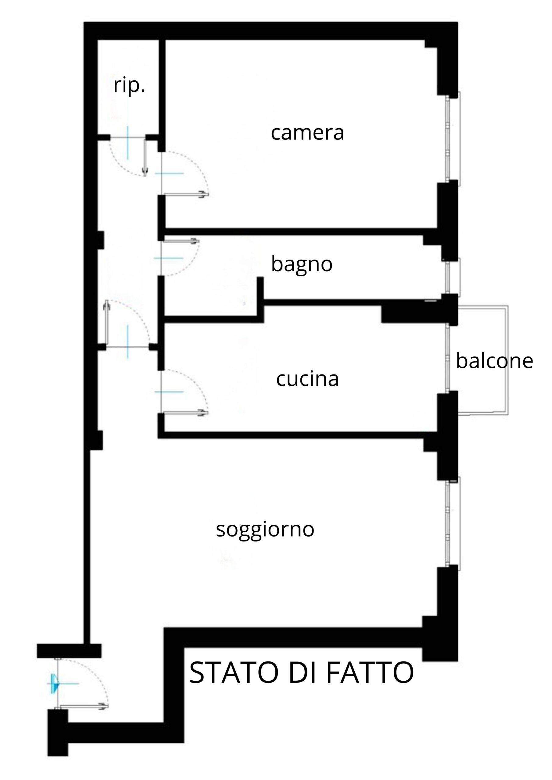 Planimetria 3 LOCALI PIANO ALTO CON BALCONE