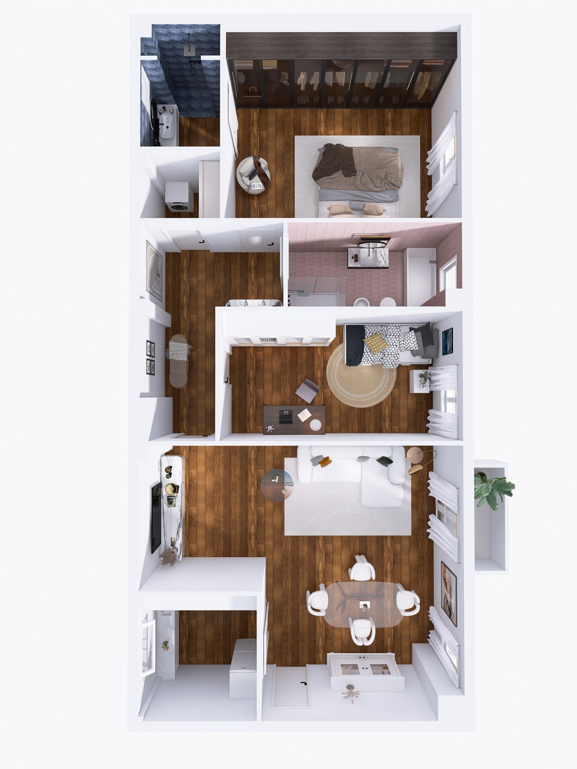 Planimetria 3 LOCALI CON DOPPI SERVIZI – PIANO ALTO E BALCONE