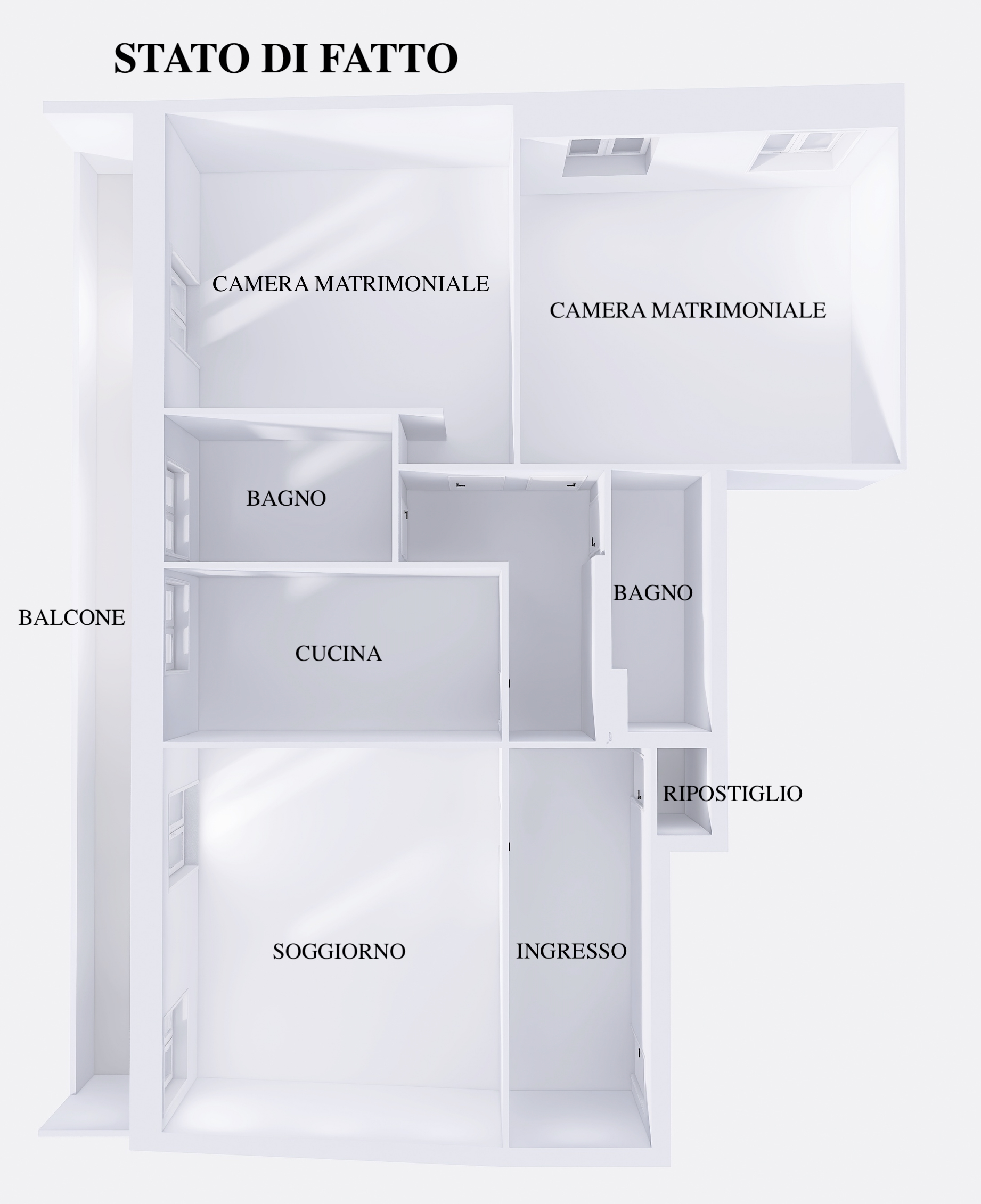 Planimetria 4 LOCALI PIANO ALTO CON BALCONATA