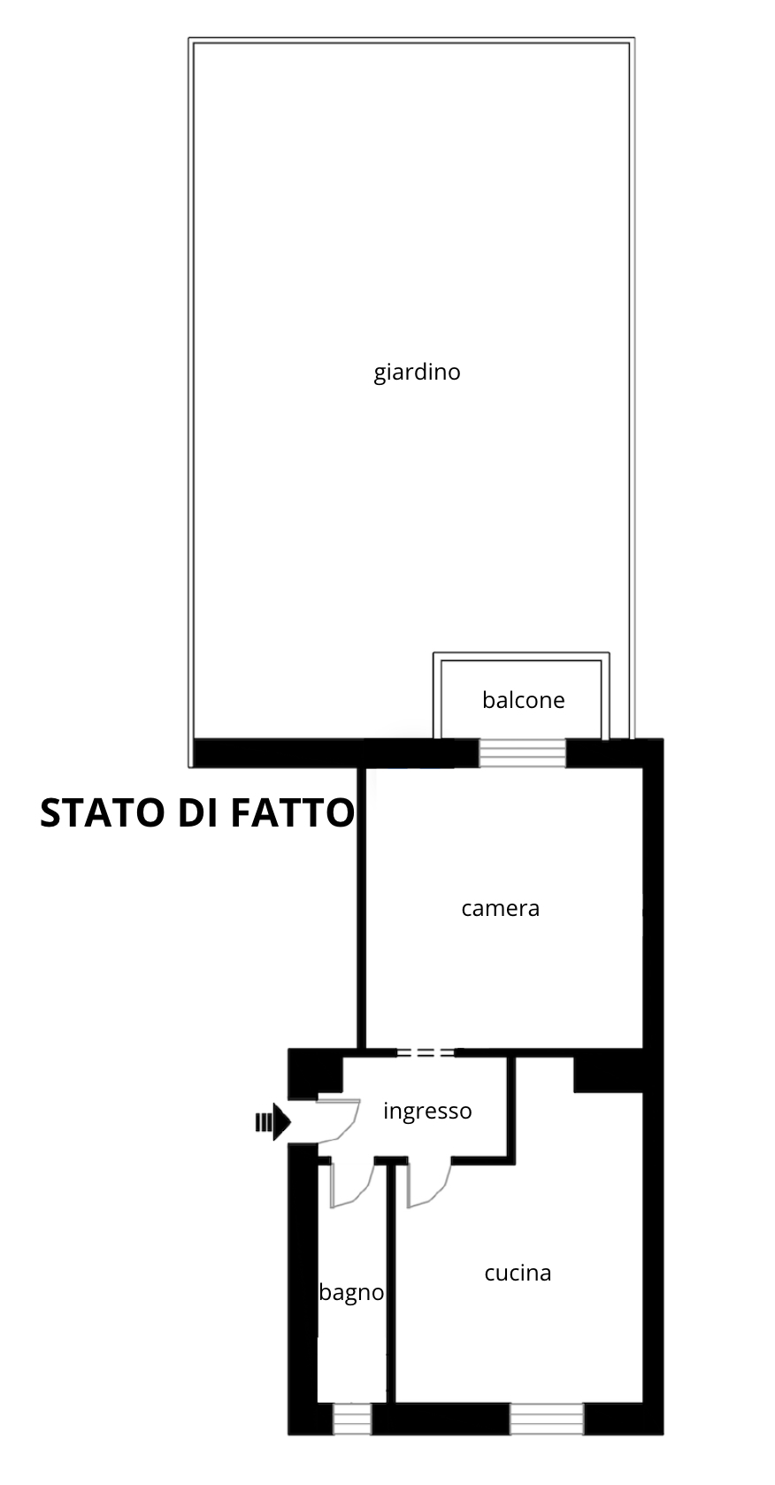 Planimetria 2 LOCALI CON GIARDINO PRIVATO E BOX